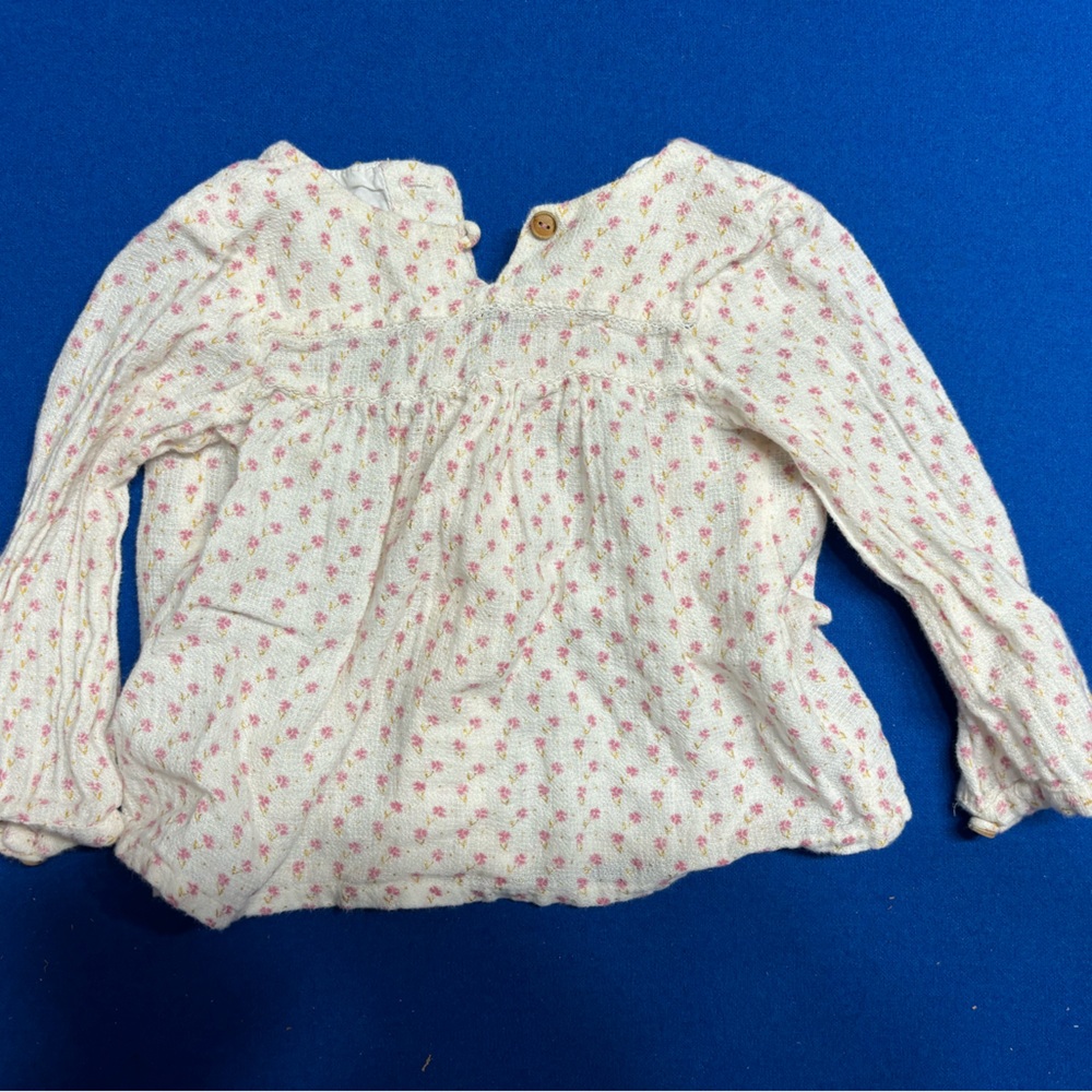 Zara baby girl 9-12 months pink flower blouse